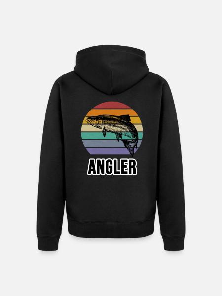 Angler und Fische - Unisex Premium Bio Zip Hoodie - Schwarz