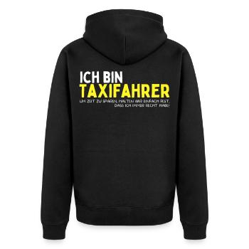 Lustiges Taxifahrer Geschenk Job Taxi Chauffeur - Unisex Premium Bio Zip Hoodie - Schwarz - Hinten - Nico (187cm)