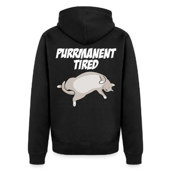 Chat fatigué Chat siamois British Shorthair - Veste à capuche bio Premium Unisexe - noir - Dos - Nico (187cm)