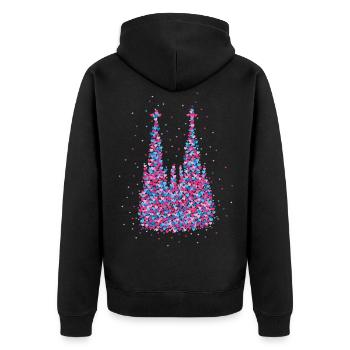 Cathédrale de Cologne Carnaval de Cologne Défilé du Carnaval de Cologne - Veste à capuche bio Premium Unisexe - noir - Dos - Nico (187cm)