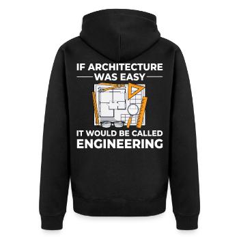 Architecture Designer Engineering House Architect - Unisex Premium Organic Zip Hoodie - black - Back - Nico (187cm)