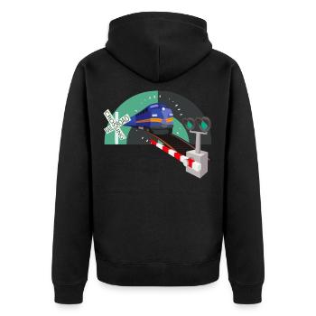 Passage à niveau Barrière Travailleurs ferroviaires - Veste à capuche bio Premium Unisexe - noir - Dos - Nico (187cm)