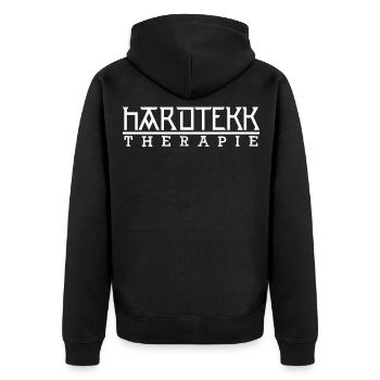 Hardtekk Thérapie Gabber Hardstyle Raver - Veste à capuche bio Premium Unisexe - noir - Dos - Nico (187cm)