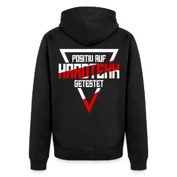 Hardtekk Techno Hardstyle Raver - Veste à capuche bio Premium Unisexe - noir - Dos - Nico (187cm)