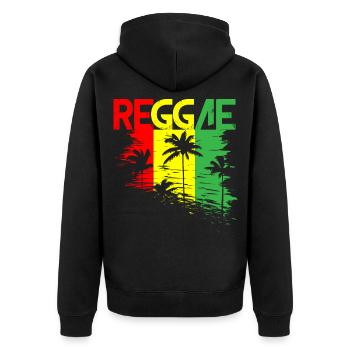 Été Jamaican Beach Rasta Reggae Jamaïque - Veste à capuche bio Premium Unisexe - noir - Dos - Nico (187cm)