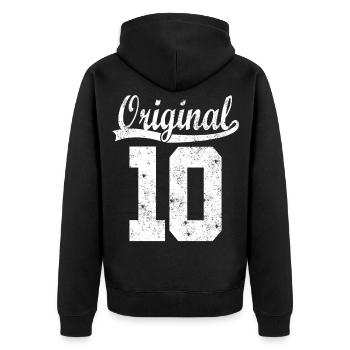 Original de 2010 - Veste à capuche bio Premium Unisexe - noir - Dos - Nico (187cm)