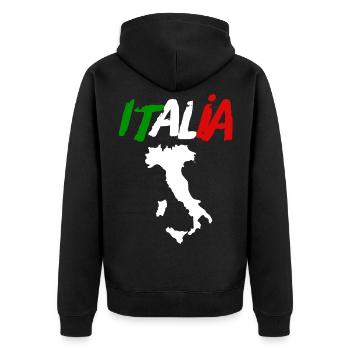 ITALIA Boots Italy Fan Jersey with Football - Unisex Premium Organic Zip Hoodie - black - Back - Nico (187cm)