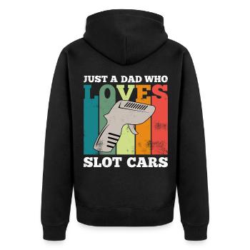 Slotcar Racing Cool Slot Car Dad Modellsport Retro - Unisex Premium Organic Zip Hoodie - black - Back - Nico (187cm)