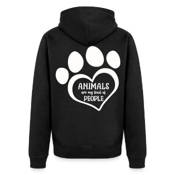 Les animaux sont mon genre de personnes - Veste à capuche bio Premium Unisexe - noir - Dos - Nico (187cm)