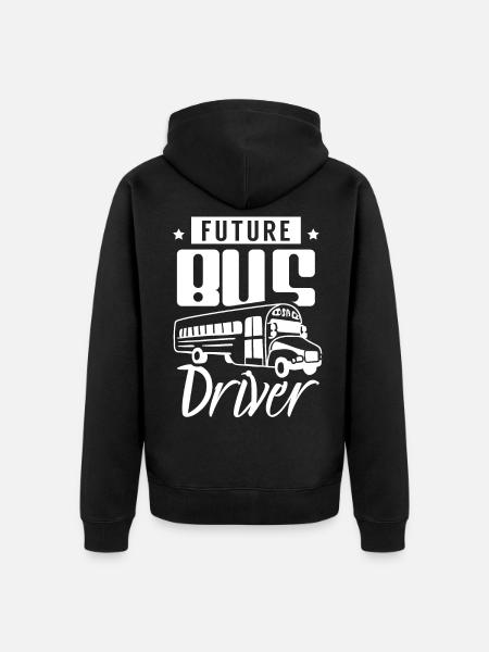 Zukünftiger Busfahrer Reisebus Busfahren - Unisex Premium Bio Zip Hoodie - Schwarz