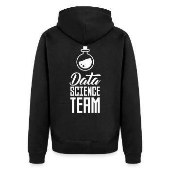 Team Datenwissenschaft Datenwissenschaftler Daten - Unisex Premium Bio Zip Hoodie - Schwarz - Hinten - Nico (187cm)