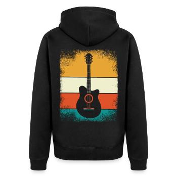 Guitare Rock Musique pour Guitaristes Rétro Vintage - Veste à capuche bio Premium Unisexe - noir - Dos - Nico (187cm)