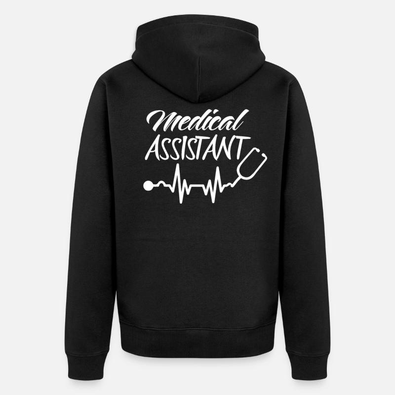 Medizinischer Assistent Gesundheitswesen Assistenz - Unisex Premium Bio Zip Hoodie - Schwarz