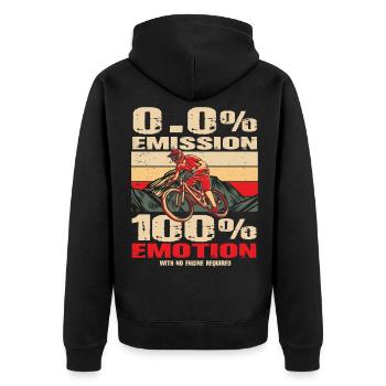Bicycle Cyclist Mountain Bike Cycling - Unisex Premium Organic Zip Hoodie - black - Back - Nico (187cm)