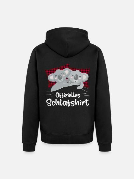 Offizielles Schlafshirt Koala Buffalo Plaid - Unisex Premium Bio Zip Hoodie - Schwarz