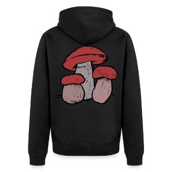 Family Mushroom Forest Dweller Nature Ecology Forest - Unisex Premium Organic Zip Hoodie - black - Back - Nico (187cm)