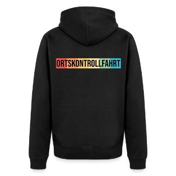 OKF Ortskontrollfahrt - Unisex Premium Bio Zip Hoodie - Schwarz - Hinten - Nico (187cm)