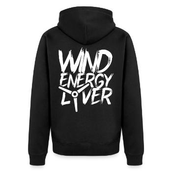 Wind Energy Lovers Wind Turbine Wind Turbine - Unisex Premium Organic Zip Hoodie - black - Back - Nico (187cm)
