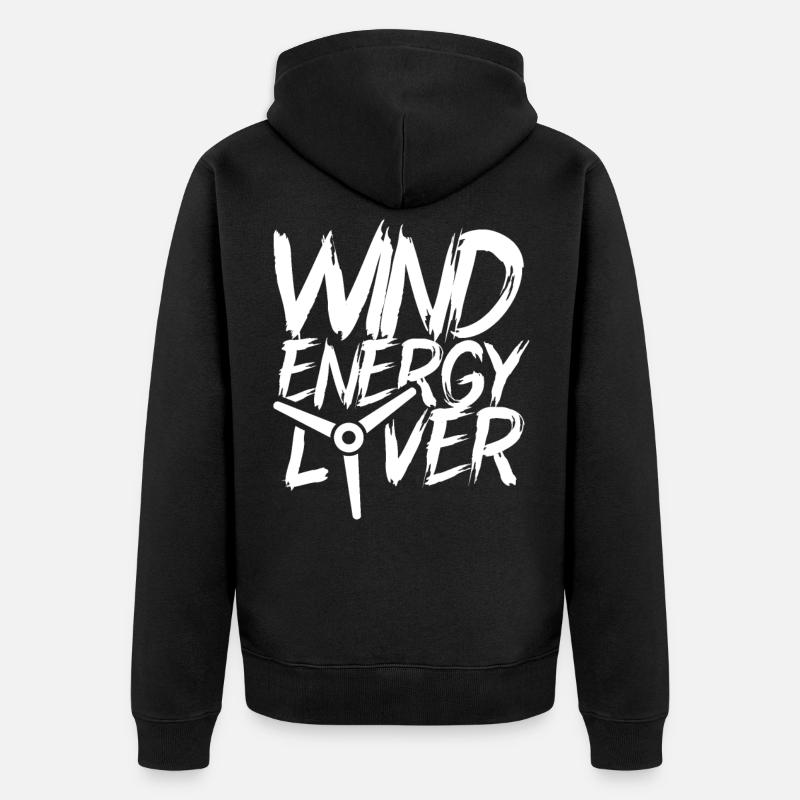 Amateurs d’énergie éolienne Éolienne Éolienne - Veste à capuche bio Premium Unisexe - noir