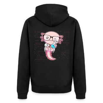 Kawaii Axolotl Science Funny Physics Chemistry G - Unisex Premium Organic Zip Hoodie - black - Back - Nico (187cm)