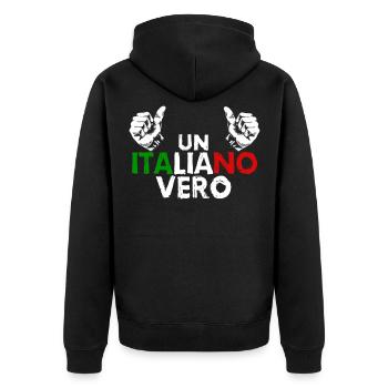 Italiano this is what an Italian looks like - Unisex Premium Organic Zip Hoodie - black - Back - Nico (187cm)