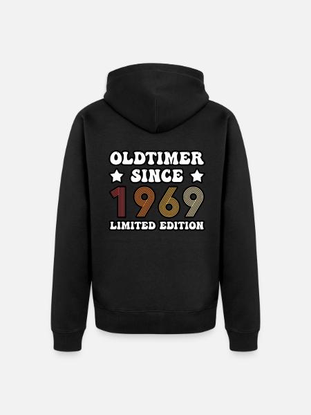 OLDTIMER SINCE 1969 - Unisex Premium Organic Zip Hoodie - black