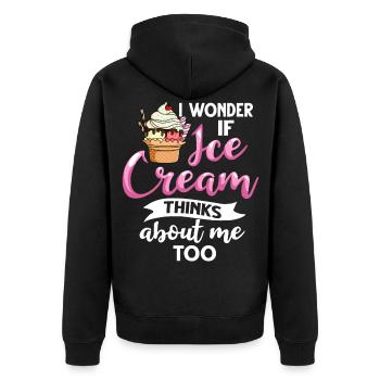 Ice Cream Maker Truck Recipes Ice Cream - Unisex Premium Organic Zip Hoodie - black - Back - Nico (187cm)