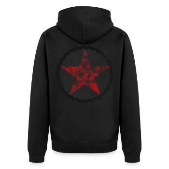 Red Red Star Links Punk Rocknroll - Unisex Premium Organic Zip Hoodie - black - Back - Nico (187cm)