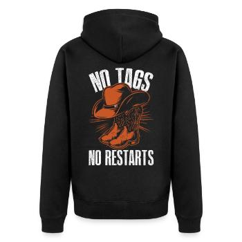 Line Dance Cowboy Cowboyhut Cowboystiefel Geschenk - Unisex Premium Bio Zip Hoodie - Schwarz - Hinten - Nico (187cm)