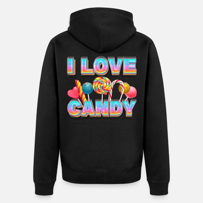J’aime Candy Sweets Candy Lollipop - Veste à capuche bio Premium Unisexe - noir
