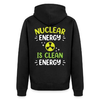 Kernenergie Ist Saubere Energie Kernkraft - Unisex Premium Bio Zip Hoodie - Schwarz - Hinten - Nico (187cm)