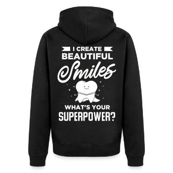 Dentist - Unisex Premium Organic Zip Hoodie - black - Back - Nico (187cm)