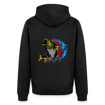 Sandre Poissons Prédateurs Pêcheurs Nature - Veste à capuche bio Premium Unisexe - noir - Dos - Nico (187cm)