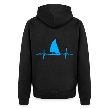 Sailor Sailboat Heart Rate - Saison de navigation - Veste à capuche bio Premium Unisexe - noir - Dos - Nico (187cm)
