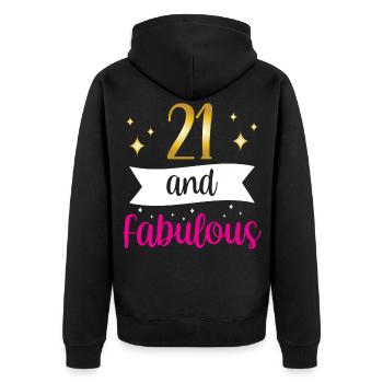 21 Et fabuleuse fête d’anniversaire - Veste à capuche bio Premium Unisexe - noir - Dos - Nico (187cm)