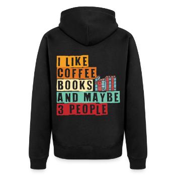 Book Reading Books Literature Reader Bookworm Book - Unisex Premium Organic Zip Hoodie - black - Back - Nico (187cm)