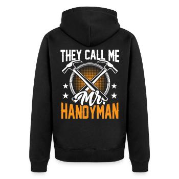 Man Nennt Mich Mr Heimwerker Heimwerken Handwerk - Unisex Premium Bio Zip Hoodie - Schwarz - Hinten - Nico (187cm)