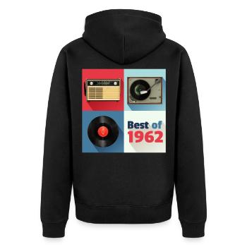 Le meilleur de 1962 Vinyl Radio Oldschool Turntable - Veste à capuche bio Premium Unisexe - noir - Dos - Nico (187cm)