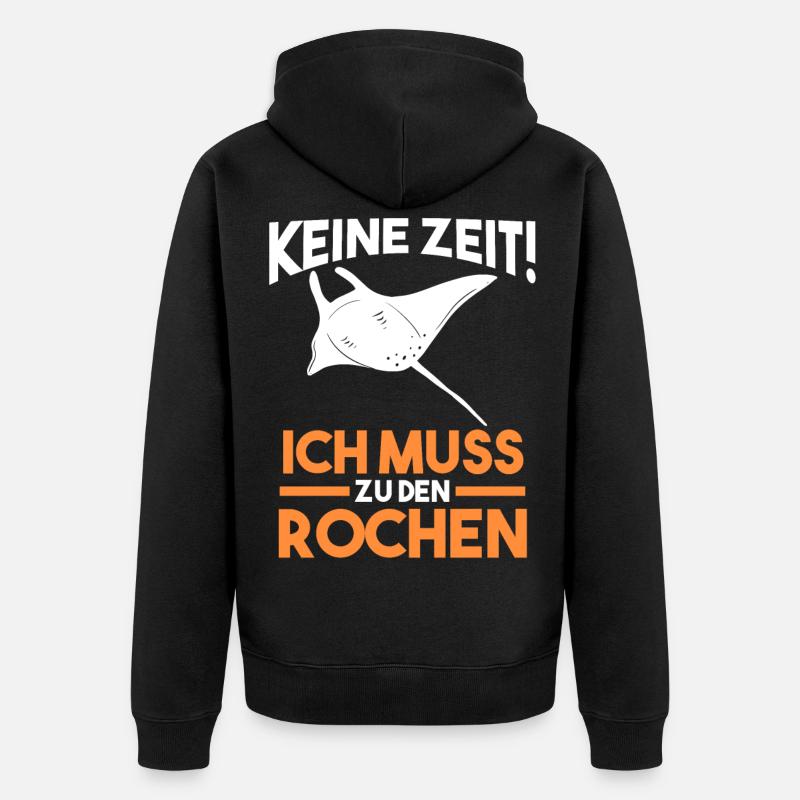 Rochen - Unisex Premium Bio Zip Hoodie - Schwarz