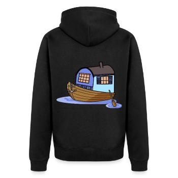 Navire Ahoi House Bateau à rames Bateau à aubes Marin - Veste à capuche bio Premium Unisexe - noir - Dos - Nico (187cm)