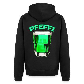 Pfeffi Crew Shot Glass - Pfeffi - Unisex Premium Organic Zip Hoodie - black - Back - Nico (187cm)