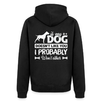 Citation de Noël pour chien si mon chien ne vous aime pas vous amuser - Veste à capuche bio Premium Unisexe - noir - Dos - Nico (187cm)