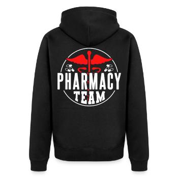 Apotheken Team Apotheke Apotheker Pharmazeut - Unisex Premium Bio Zip Hoodie - Schwarz - Hinten - Nico (187cm)