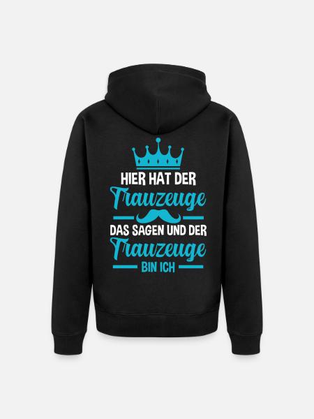 Trauzeuge - Unisex Premium Bio Zip Hoodie - Schwarz