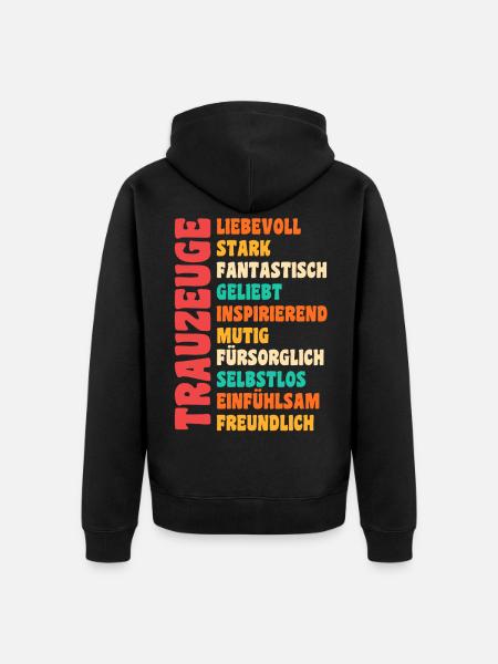 Junggesellinnenabschied Trauzeuge - Unisex Premium Bio Zip Hoodie - Schwarz