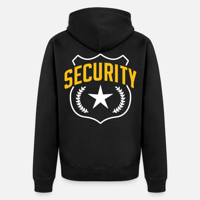 Sicherheit Türsteher Security Sicherheitsmann - Unisex Premium Bio Zip Hoodie - Schwarz
