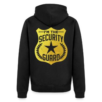 I am the security guard security - Unisex Premium Organic Zip Hoodie - black - Back - Nico (187cm)