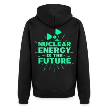 Atomkraft Ist Die Zukunft Kernkraft Atomenergie - Unisex Premium Bio Zip Hoodie - Schwarz - Hinten - Nico (187cm)