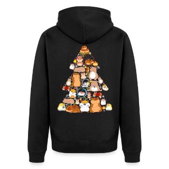 Hamster Christmas Tree Hammy - Unisex Premium Organic Zip Hoodie - black - Back - Nico (187cm)