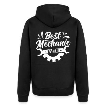 The Best Mechanic of All Time Car Mechanic - Unisex Premium Organic Zip Hoodie - black - Back - Nico (187cm)